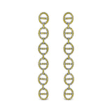 Sterling Silver 1.0 Cttw Yellow Diamond Linked Circle Drop Earrings-0 thumbnail 1