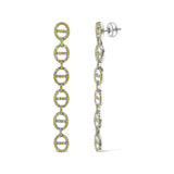 Sterling Silver 1.0 Cttw Yellow Diamond Linked Circle Drop Earrings-1 thumbnail 2