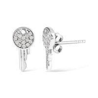 925 Sterling Silver 1/6ct TDW Diamond Charm Earrings