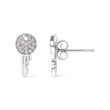 925 Sterling Silver 1/6ct TDW Diamond Charm Earrings-3 thumbnail 4