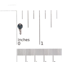 Sterling Silver 1/6 Cttw Blue Diamond Key Motif Stud Earrings