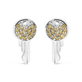925 sterling silver charm earrings with yellow treated diamond stones