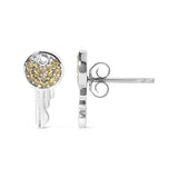925 Sterling Silver 1/6ct TDW  Yellow Treated  Diamond Charm Earrings-3 thumbnail 4