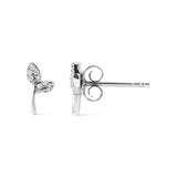 925 Sterling Silver 1/16ct TDW Diamond Leaf Earrings-3 thumbnail 4