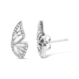 .925 Sterling Silver 1/6ct TDW Diamond Butterfly Earrings-1 thumbnail 2