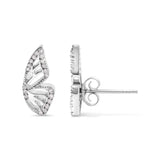 .925 Sterling Silver 1/6ct TDW Diamond Butterfly Earrings-3 thumbnail 4