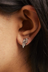 .925 Sterling Silver 1/6ct TDW Diamond Butterfly Earrings-2 thumbnail 3