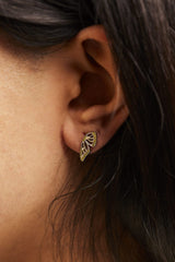 925 Sterling Silver 1/6ct TDW  Yellow Treated Diamond Butterfly Earrings-2 thumbnail 3