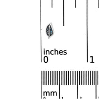 .925 Sterling Silver Blue Diamond Accent Leaf Stud Earrings