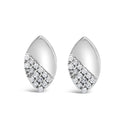 925 sterling silver stud earrings with 2 pear diamond stones