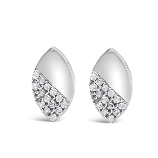 925 sterling silver stud earrings with 2 pear diamond stones