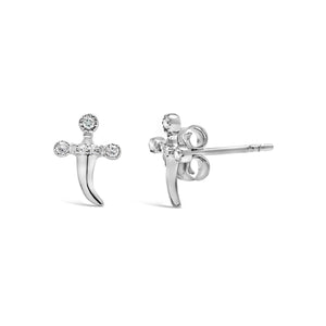 .925 Sterling Silver Diamond Accent Knife Earrings (H-I Color, I2-I3 Clarity)-1