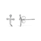.925 Sterling Silver Diamond Accent Knife Earrings (H-I Color, I2-I3 Clarity)-3 thumbnail 4