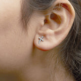 .925 Sterling Silver Diamond Accent Knife Earrings (H-I Color, I2-I3 Clarity)-2 thumbnail 3