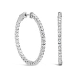 14K White Gold 1 3/4 Cttw Lab Grown Diamond Inside Out Hoop Earrings (G-H Color, VS2-SI1 Clarity)-1 thumbnail 2