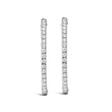 14K White Gold 1 3/4 Cttw Lab Grown Diamond Inside Out Hoop Earrings (G-H Color, VS2-SI1 Clarity)-3 thumbnail 4