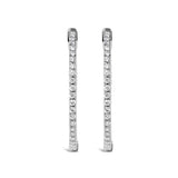 14K White Gold 1 1/2 Cttw Lab Grown Diamond Inside Out Hoop Earrings (G-H Color, VS2-SI1 Clarity)-3 thumbnail 4