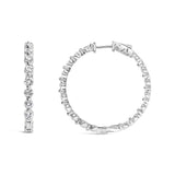 14K White Gold 5.00 Cttw Lab Grown Diamond Inside-Out Hoop Earring-3 thumbnail 4