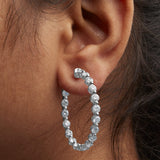 14K White Gold 5.00 Cttw Lab Grown Diamond Inside-Out Hoop Earring-2 thumbnail 3