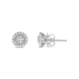 14K White Gold 3/4 Cttw Lab Grown Diamond Solitaire With Halo Stud Earrings (G-H Color, VS2-SI1 Clarity)-3 thumbnail 4