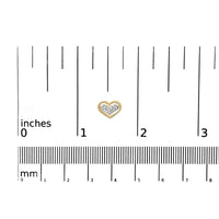 10K Yellow Gold 1/10 Cttw Diamond Heart and Beaded Halo Stud Earrings (I-J Color, I1-I2 Clarity)