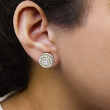 10K Yellow Gold 1.00 Cttw Diamond Halo Radiant Sunburst Stud Earrings (I-J Color, I2-I3 Clarity)-2 thumbnail 3
