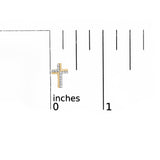 14K Yellow Gold Plated .925 Sterling Silver 1/10 Cttw Diamond Cross Stud Earring (I-J Color, I3 Clarity)-4 thumbnail 5