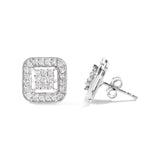 10K White Gold 5/8 Cttw Diamond Square Shaped Composite Stud Earrings (I-J Color, I1-I2 Clarity)-3 thumbnail 4