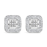 10K white gold ring with composite and halo diamond stones thumbnail 1