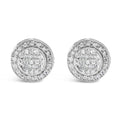 .925 Sterling Silver 3/4 Cttw Diamond Composite and Halo Stud Earrings (H-I Color, SI1-SI2 Clarity)-0