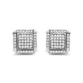 10K white gold ring with composite halo diamond stones