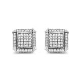 10K white gold ring with composite halo diamond stones thumbnail 1