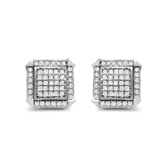 10K white gold ring with composite halo diamond stones