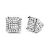 10K White Gold 1.0 Cttw Diamond  Composite with Halo Stud Earrings (H-I Color, I1-I2 Clarity)-1 thumbnail 2