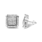 10K White Gold 1.0 Cttw Diamond  Composite with Halo Stud Earrings (H-I Color, I1-I2 Clarity)-3 thumbnail 4