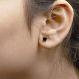 14K White Gold Princess-Cut Treated Black Diamond Classic 4-Prong Stud Earrings - Pushback-2 thumbnail 3