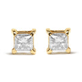 14K Yellow Gold 5/8 Cttw Princess Natural Brown Color Diamond 4-Prong Stud Earrings (Brown Color, SI2-I1 Clarity)-0