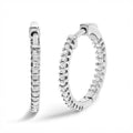 .925 Sterling Silver 1/2 Cttw Princess Diamond Inside Out Hoop Earrings (G-H Color, VS2-SI1 Clarity)-0
