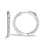 .925 Sterling Silver 1/2 Cttw Princess Diamond Inside Out Hoop Earrings (G-H Color, VS2-SI1 Clarity)-2 thumbnail 3