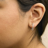 .925 Sterling Silver 1/2 Cttw Princess Diamond Inside Out Hoop Earrings (G-H Color, VS2-SI1 Clarity)-1 thumbnail 2
