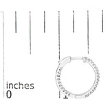 .925 Sterling Silver 1/2 Cttw Princess Diamond Inside Out Hoop Earrings (G-H Color, VS2-SI1 Clarity)-3 thumbnail 4