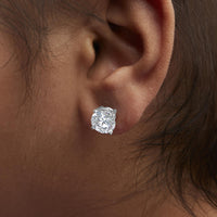 IGI Certified 14K White Gold 5.00 Cttw Round Brilliant-Cut Lab Grown Diamond Classic 4-Prong Stud Earrings with Screw Backs (F-G Color, SI1 Clarity)