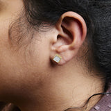 14K Yellow Gold 1.0 Cttw Princess Cut Diamond Composite Stud Earrings with Screw Backs (J-K Color, SI1-SI2 Clarity)-2 thumbnail 3
