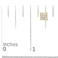 14K Yellow Gold 1 1/2 Cttw Invisible Set Princess-Cut Diamond 9 Stone Square Stud Earrings (J-K Color, SI2-I1 Clarity)
