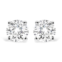 14K White Gold 2 3/4 Cttw Round Brilliant-Cut Lab Grown Diamond Classic 4-Prong Stud Earrings (F-G Color, VS1-VS2 Clarity)