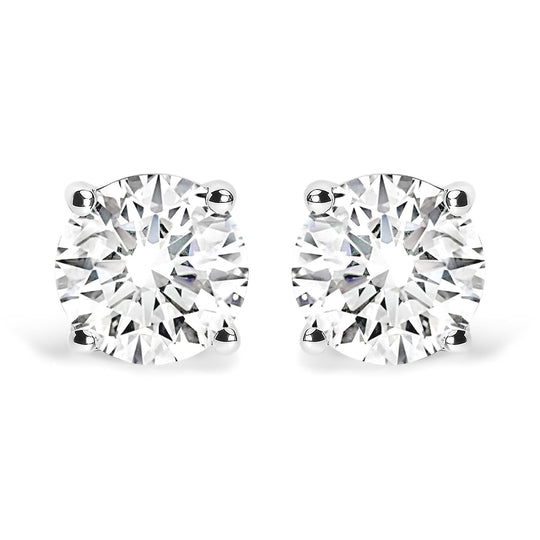 14K White Gold 2 3/4 Cttw Round Brilliant-Cut Lab Grown Diamond Classic 4-Prong Stud Earrings (F-G Color, VS1-VS2 Clarity)-0