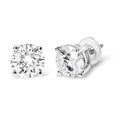 14K White Gold 2 3/4 Cttw Round Brilliant-Cut Lab Grown Diamond Classic 4-Prong Stud Earrings (F-G Color, VS1-VS2 Clarity)-1 thumbnail 2