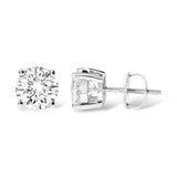14K White Gold 2 3/4 Cttw Round Brilliant-Cut Lab Grown Diamond Classic 4-Prong Stud Earrings (F-G Color, VS1-VS2 Clarity)-3 thumbnail 4