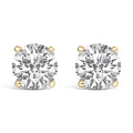 14K Gold Round Lab Grown Diamond Solitaire Stud Earrings with Screw Backs-0