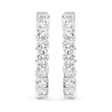 14K White Gold 5.00 Cttw Lab-Grown Diamond Inside Out Hoop Earrings-1 thumbnail 2